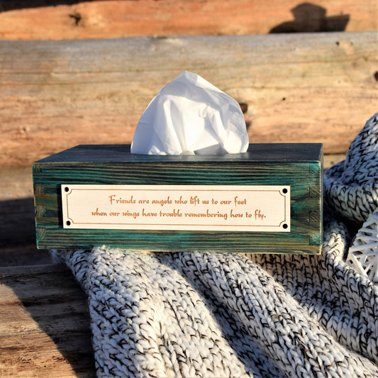 Tissue box cover, wooden box, gift for a friend , home decoration, box with a quote, birthday gift, fall housewarming gift