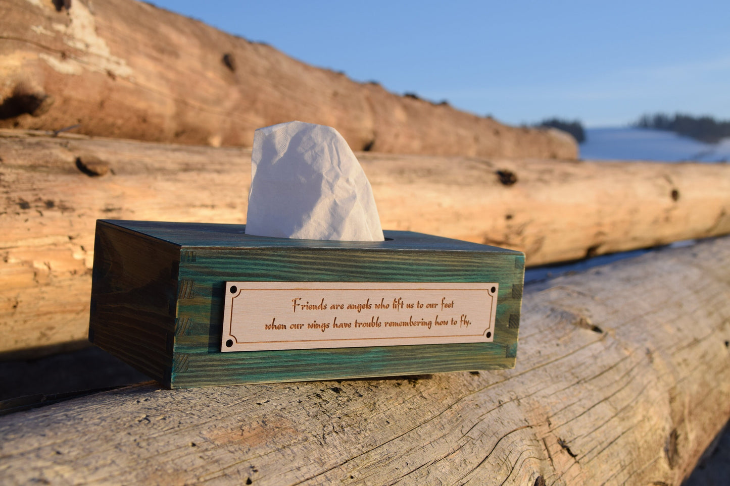 Tissue box cover, wooden box, gift for a friend , home decoration, box with a quote, birthday gift, fall housewarming gift