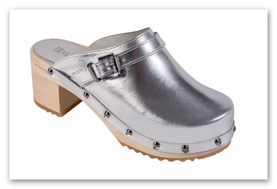 Swedish women's clogs, natural leather clogs, silver clogs Moccasins Wooden clogs Women's Boots Women's loafers, Orthopedic clogs shoes