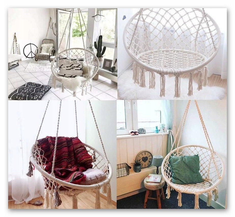 Garden swing, Boho styl, romantic hammock chair, Hanging chair, Macramé Swing, Terrace hammock, Garden chair, Bedroom swing
