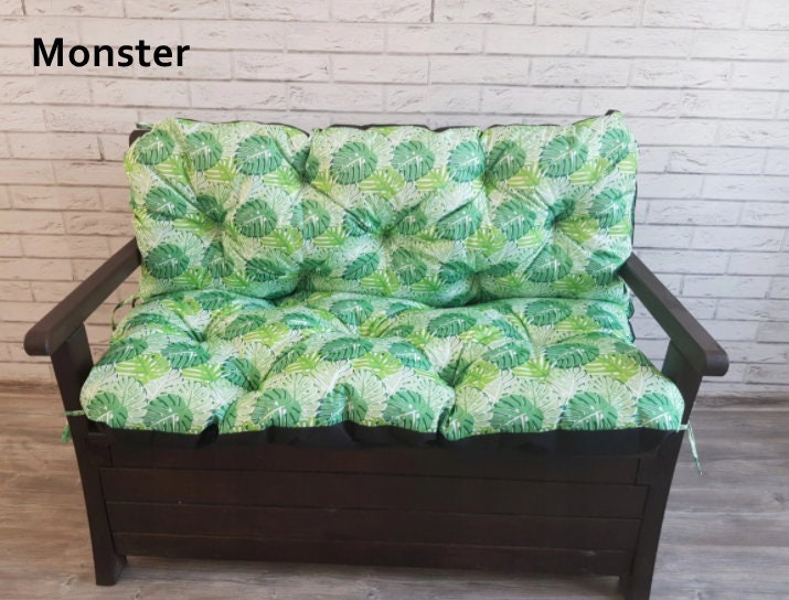 Waterproof bench cushion in various patterns, garden, custom-made cushions