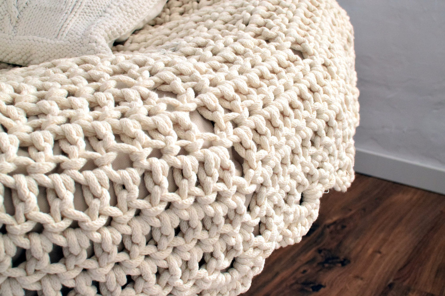 Crochet Slipcover + Papasan Cushion | Handmade Pillowcase for the Papasan Chair| Vintage Cover | Crochet Cushiom Cover | Classic Pillowcase