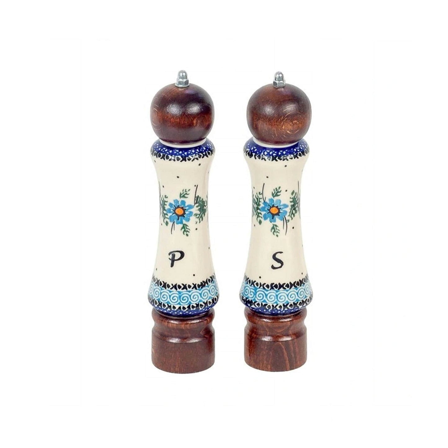 Ceramic grinder and salt mill, pepper grinder, beautifully decorated, practical gift, beautiful table decoration, ceramic grinder