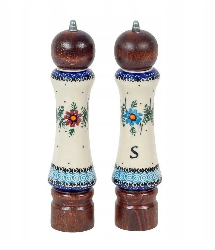 Ceramic grinder and salt mill, pepper grinder, beautifully decorated, practical gift, beautiful table decoration, ceramic grinder