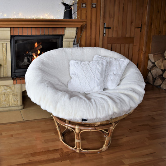 LUXURY fur papasan PILLOW, round pillow faux fur, large shaggy swing cushion, chair cushion, shaggy papasan cushion, fluffy cushion coocon