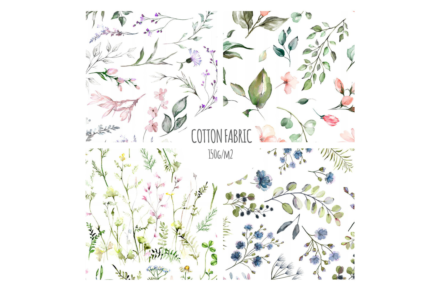 COTTON FABRIC | premium digital NATURE print fabric | meadow fabric| soft cotton | diffrent patterns |150g/m2|  fabric by the meter / yard