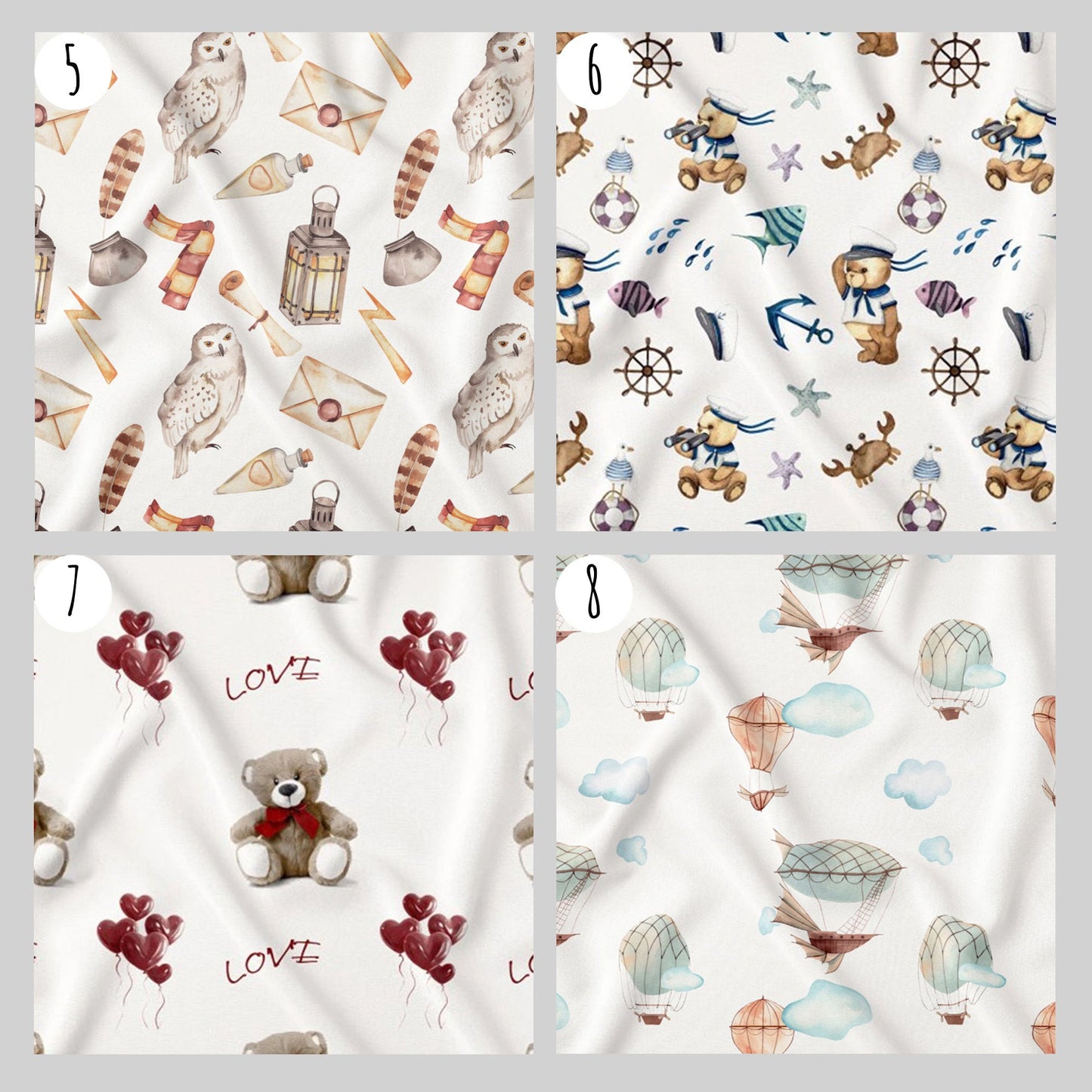 100% COTTON FABRIC | cute premium digital print fabric |  kids fabric| soft cotton | animals patterns|150g/m2|  fabric by the meter / yard