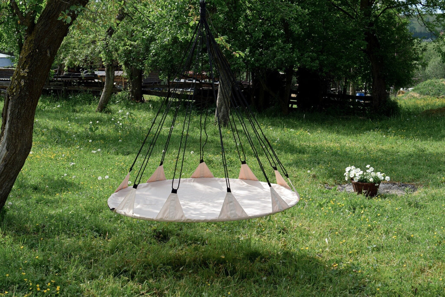 Large Hanging Garden Swing | Hanging Chair | Round Swing | 150 cm / 59 inch | hammock |