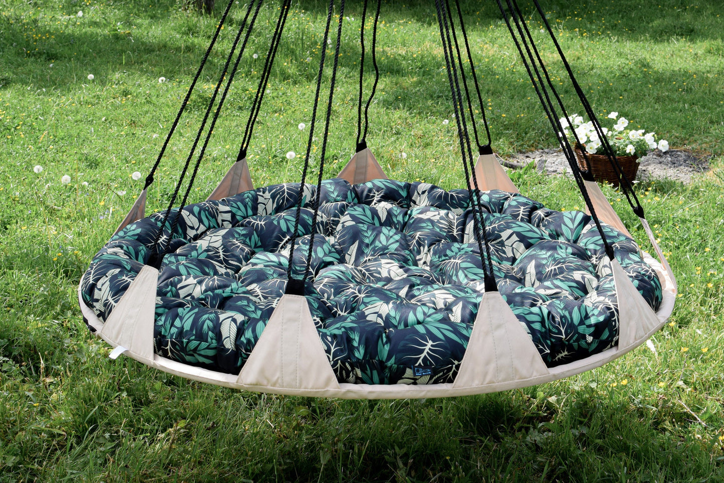 CUSHION for a SWING | 150 cm / 59 inch | Water Resistant Fabric | Round Outdoor Cushion ONLY | Pillow for a swing | Garden Patio  Cushion