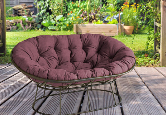 Double Papasan Linen-like Cushion | Replacement Outdoor Water Resistant Mamasan Chair Cushion |  Pillow Chair Pad for Patio Indoor Outdoor