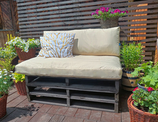 Outdoor Pallet Cushions SLIPCOVERS | Washable & Zippered pillowcases | Pallet Bench Slipovers | Water Resistant Loveseat Cushion Pillowcases