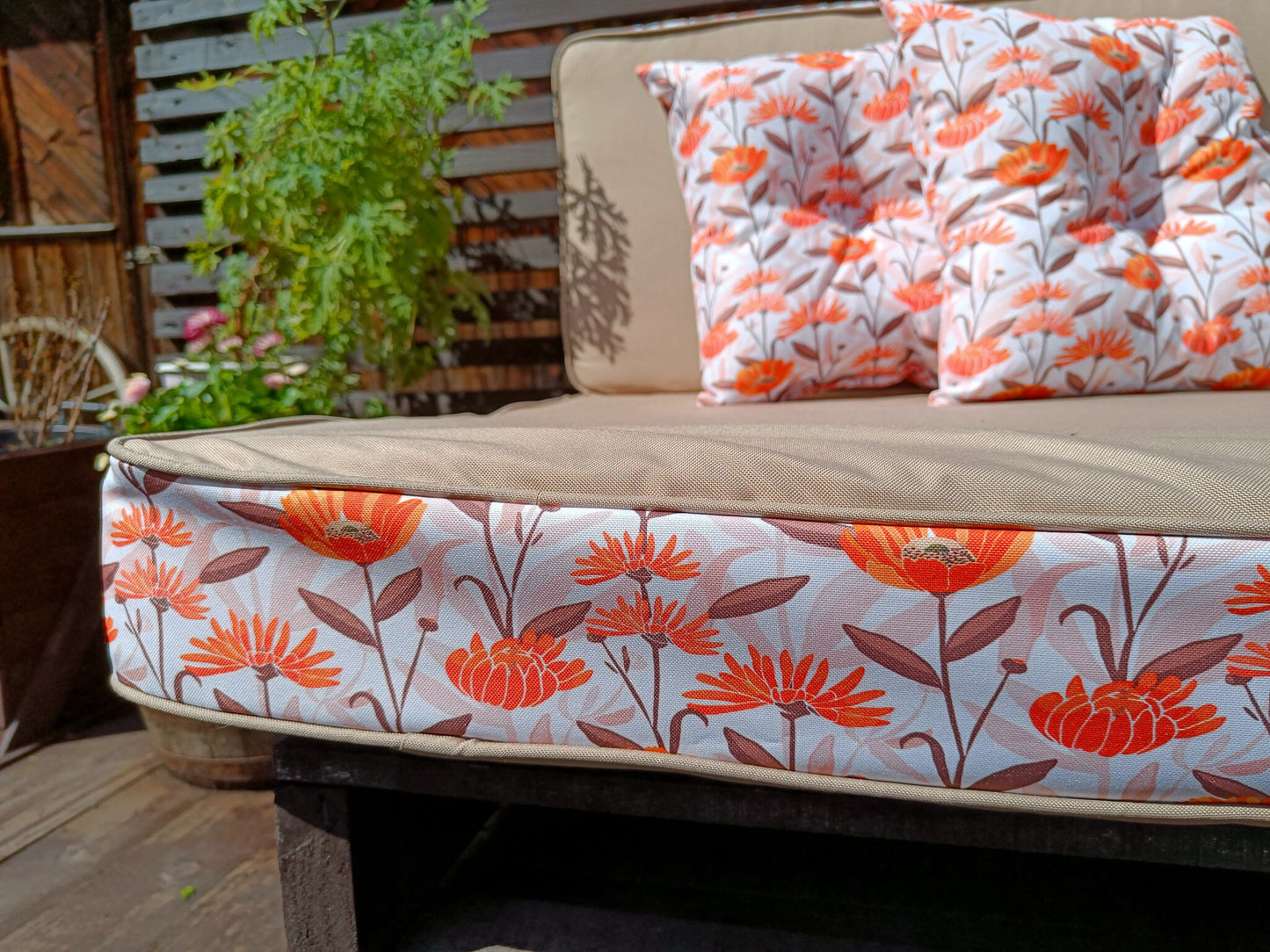 Custom Outdoor Patio Cushions | Bench Water Resistant Cushions | Seating for Garden Furniture | Seat and Backrest Outdoor Cushions