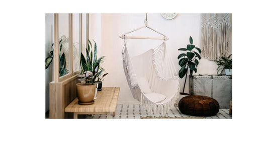 Hammock chair, 2 pillow, Boho styl, cotton Hanging chair, Macramé Swing, Terrace hammock, Brazilian Garden chair, Bedroom swing