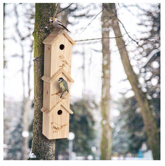 nesting house for birds | three-tier Wooden Bird House | bird lover gift| hanging bird feeder |  wooden bird houses | unique bird feeder