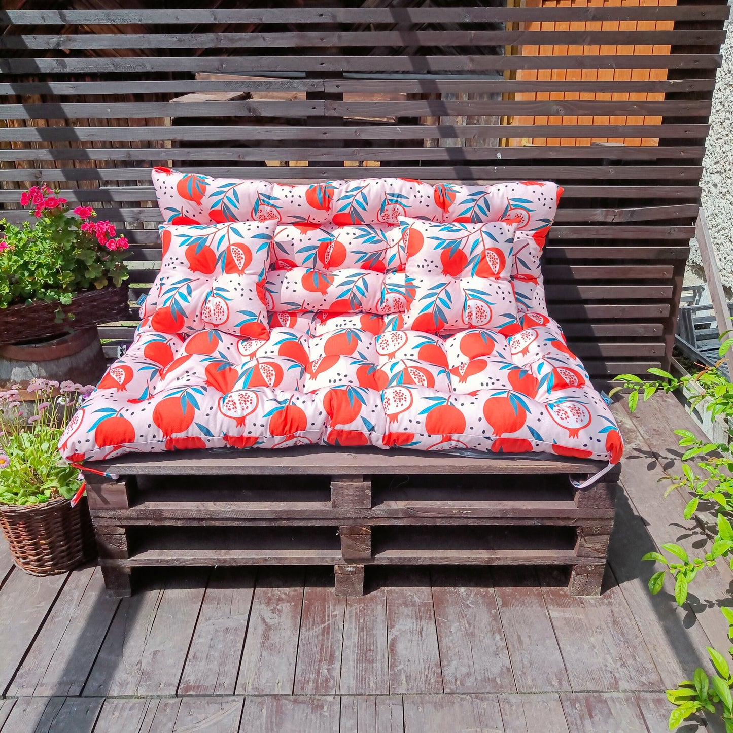 Outdoor Pallet Furniture Replacement Cushion Set | Waterproof Pattern Cushions | Pallet Bench Pillows | Cushions For Garden Patio Furniture