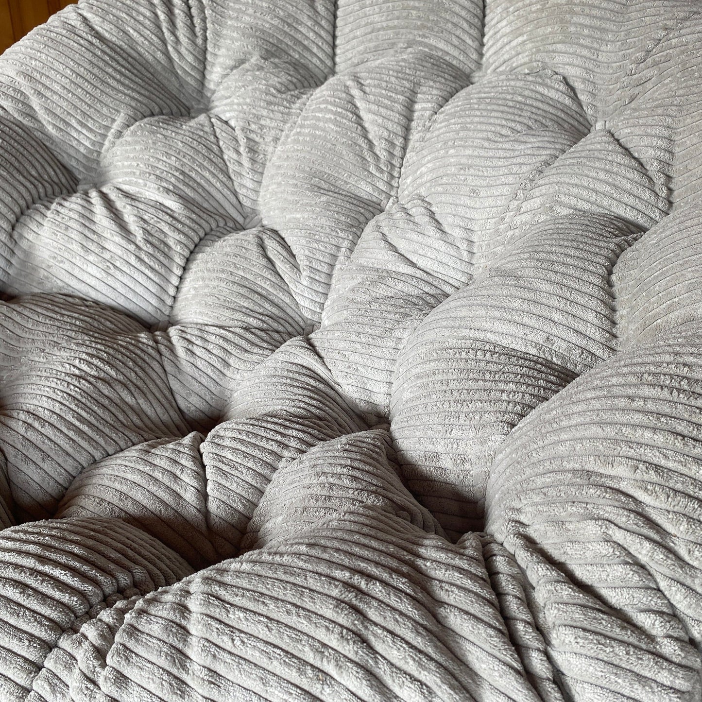 SPECIAL PRICE - Grey Tufted Corduroy Cushion for Papasan Chair - 110 cm