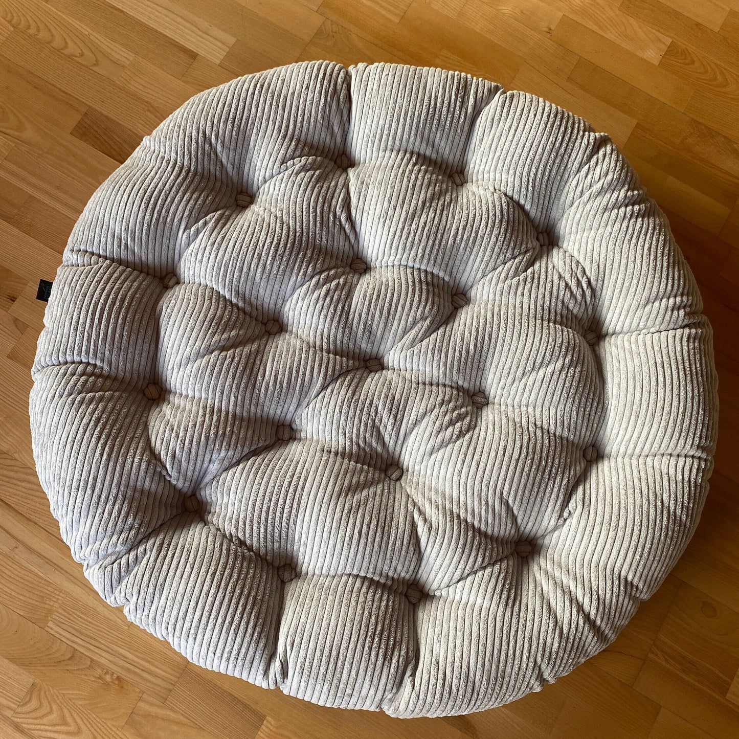 SPECIAL PRICE - Grey Tufted Corduroy Cushion for Papasan Chair - 110 cm