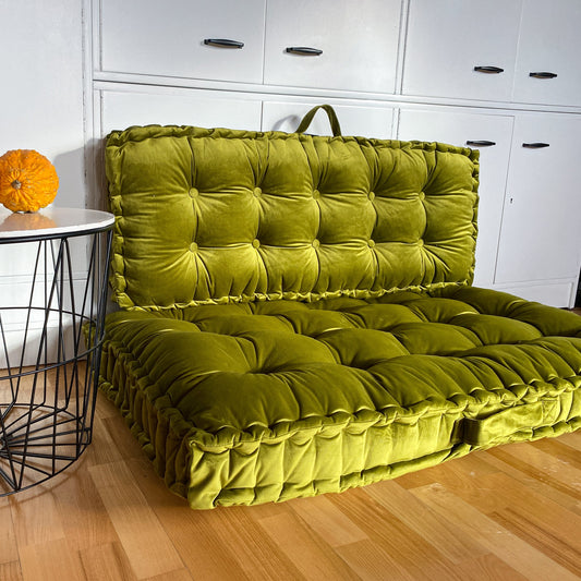 French Velvet Floor Cushion | Custom Bench Cushion | Window Seat Cushion | Floor Reading Pillow | Entryway Indoor  Cushion | CUSTOM SIZES |