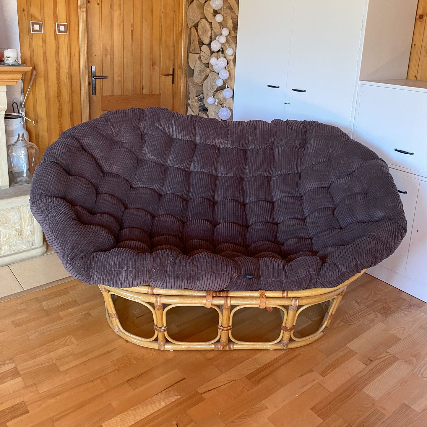 Double Papasan Corduroy Cushion | Replacement Mamasan Chair Cushion |  Pillow Chair Pad for Patio Balcony Living Room Indoor