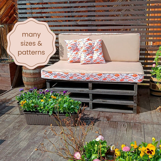Custom Outdoor Patio Cushions | Bench Water Resistant Cushions | Seating for Garden Furniture | Seat and Backrest Outdoor Cushions