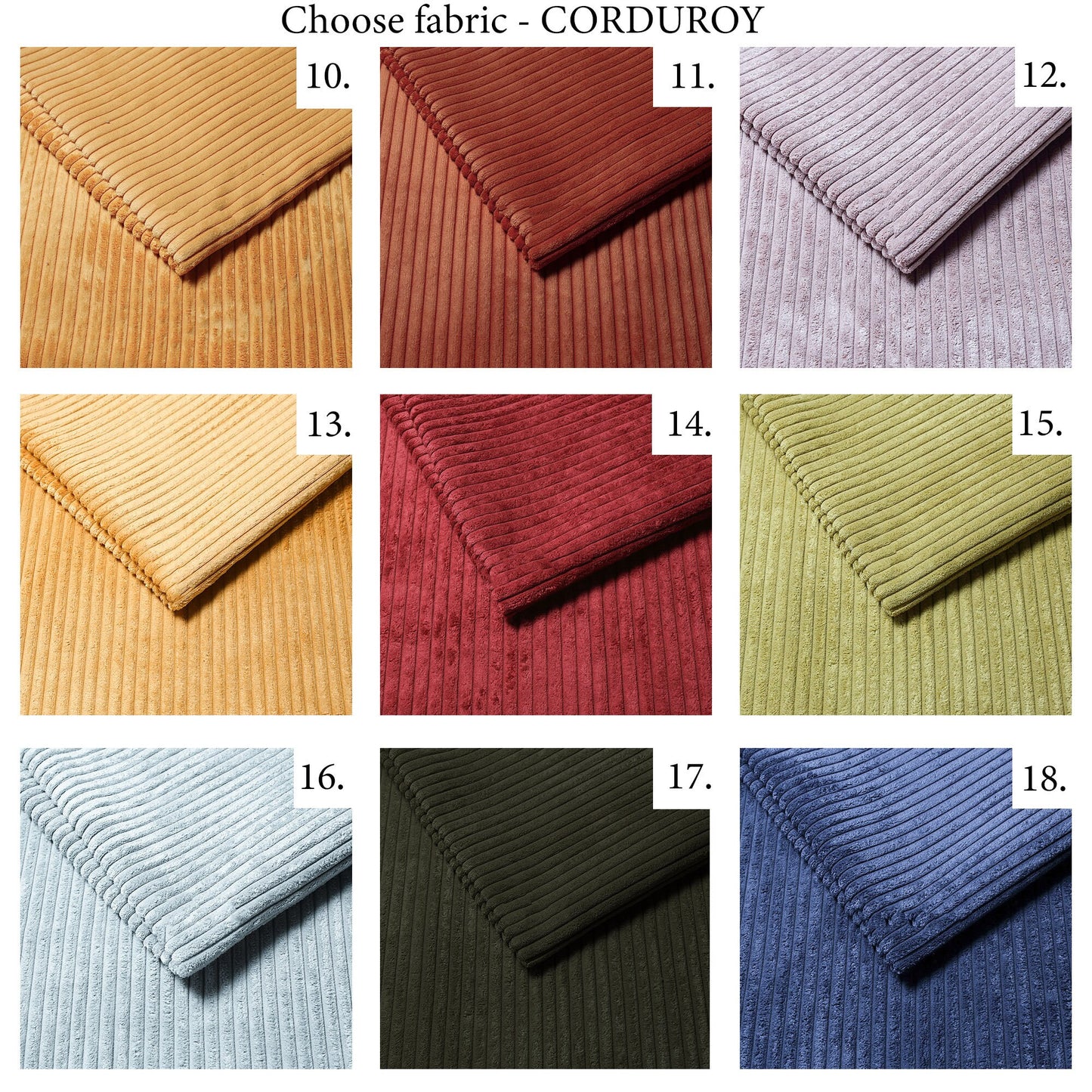 Corduroy Chair Cushions with ties | Chair Pads for Dining Chair | Square Seat Cushion | Custom Sizes | Living room chair pad with ties