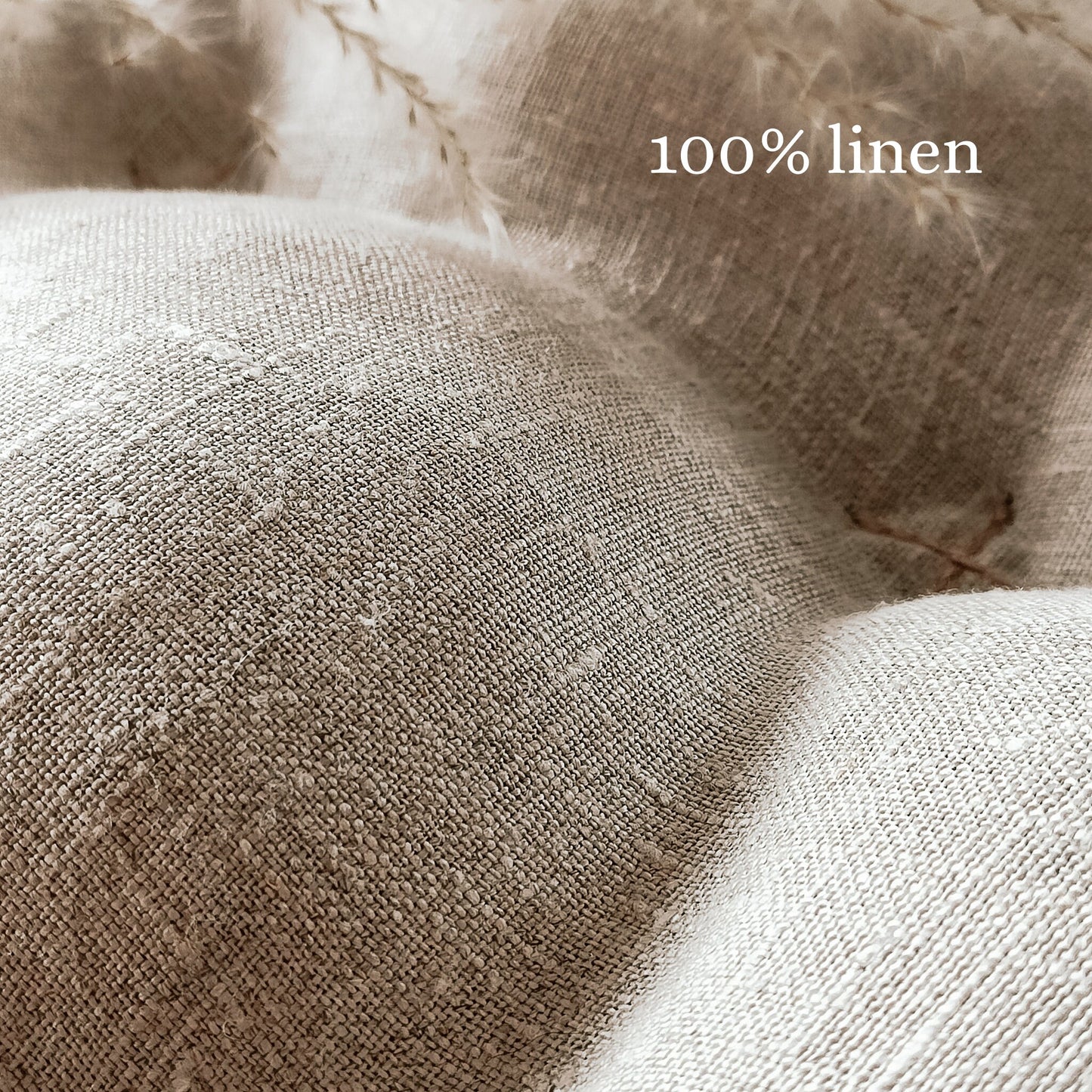 Linen Chair Cushions with ties | Natural Chair Pads for Dining Chair  | Square Seat Cushion | Custom Sizes | Living-room chair pad with ties