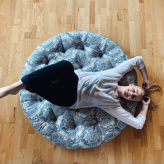 Jacquard Floor Cushion | Velvet Round Pillow Custom Size | Sofa Cushion | Pillow for a rattanchair | Reading Nook Cushion | Floor Pillow