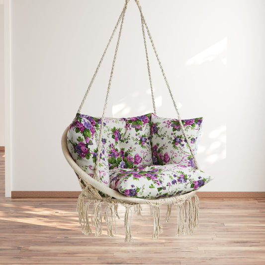 Floral Pillow for Macrame Hanging Chair |  Cushion for hanging chair | Boho Scandinavian style pillow | Pillow for swing chair