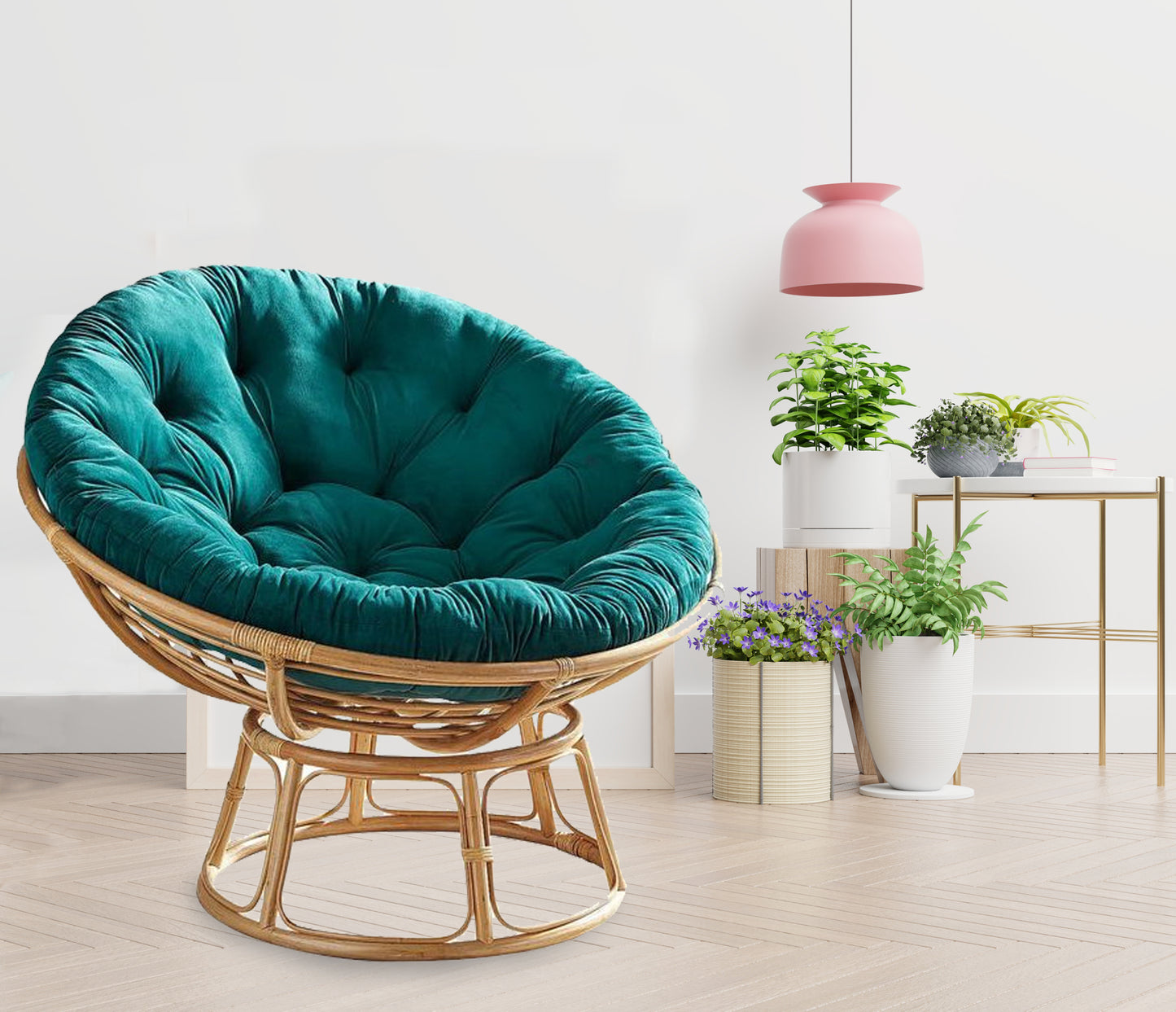 Velour papasan chair cushion
